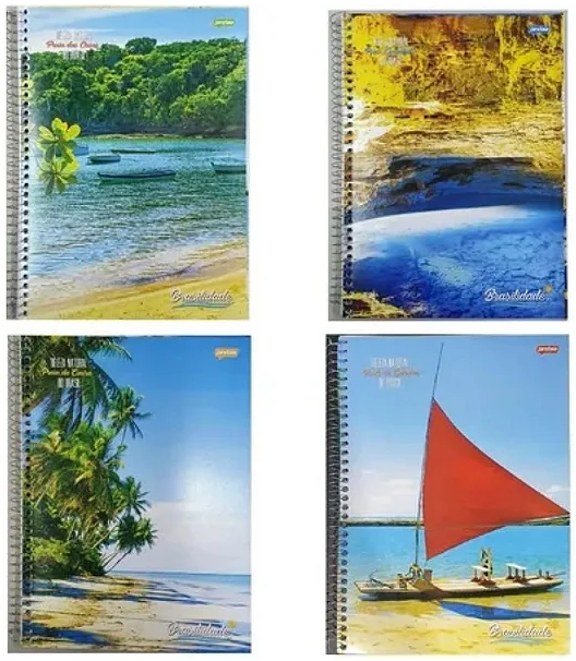 CADERNETA 1/8 ESPIRAL  FLEX 96FLS -  PCT C/12 - BRASILIDADE - 78224-77 - JANDAIA