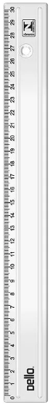 REGUA DE 30 CM - POTENCIA CRISTAL - PCT C/ 10 UN - DELLO