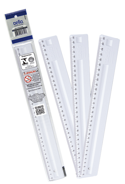 REGUA 30 CM COLORIDA - REFORÇADA - DELLO PCT C/ 10UN - BRANCA