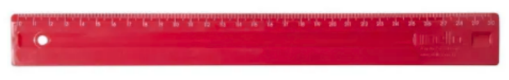 REGUA 30 CM COLORIDA - REFORCADA - DELLO PCT C/ 10UN - MORANGO
