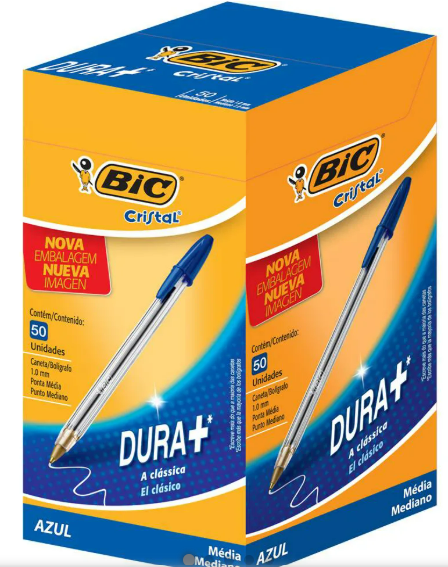 CANETA BIC - ESFEROGRAFICA CRISTAL - CX C/ 50UN - AZUL - BIC