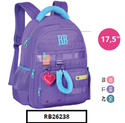 26238 - MOCHILA COSTAS FEMININA - REBECA BOMBOM 17,5 - CORES SORTIDAS - CLIO