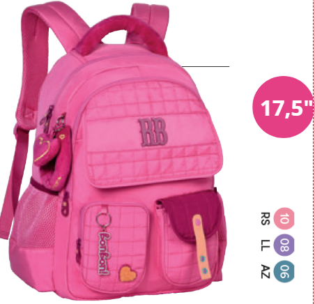 26239 - MOCHILA COSTAS FEMININA - REBECA BOMBOM 17,5 - CORES SORTIDAS - CLIO