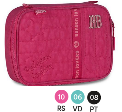 27004 - ESTOJO BOX 100 LAPIS - REBECA BOMBOM  BORDADO CORES SORTIDAS  - CLIO