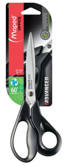 TESOURA 21 CM - ADVANCED GREEN - PRETA - 499110 - MAPED