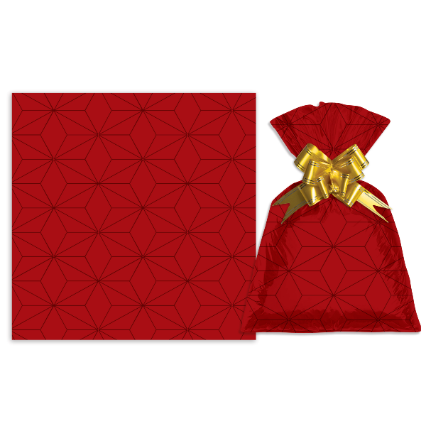 SACO P/ PRESENTES - 20X29 - CUBOS VERMELHOS - 642 - GALA