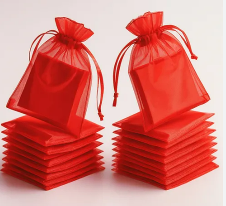 SACO DE ORGANZA - 15X18 - PCT C/10UN - VERMELHO - 5417-1 - GALA