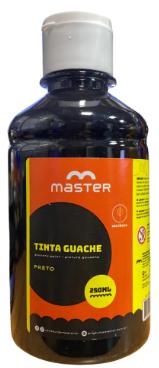 TINTA GUACHE - 250ML - PRETO - PCT C/ 6 UN -  EGP12FP - MASTER