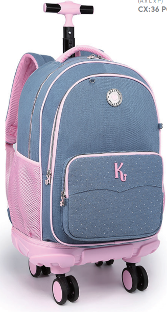 2678 -  MOCHILA 4 RODAS 360 - PREMIUM JEANS - KIKA