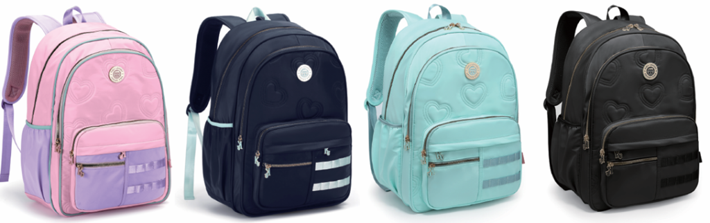 2621 - MOCHILA FEMININA KIKA - BORDADA CORACAO - CORES SORTIDAS - KIKA