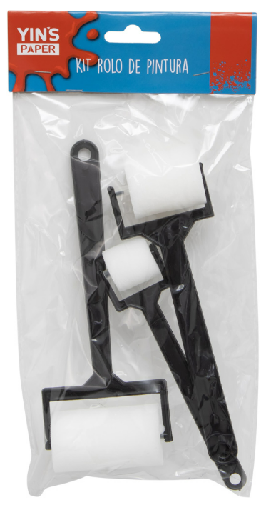KIT ROLO DE PINTURA - BLISTER C/3 - PCT C/ 6UN - YP7623 - YINS PAPER