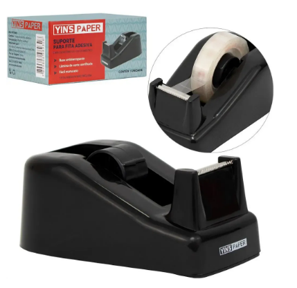 SUPORTE PARA FITA ADESIVA PEQUENO - PRETO - UNIDADE - YP8392 - YINS