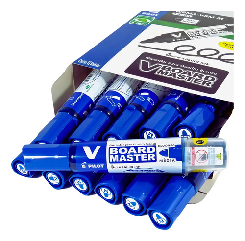 36 Marcadores Pincel Quadro Branco Pilot Recarregável Vboard