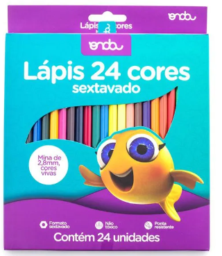 LAPIS DE COR - 24 CORES SEXTAVADO -  RESINA CLARA - PCT C/ 6 UN - 1111091 - ONDA