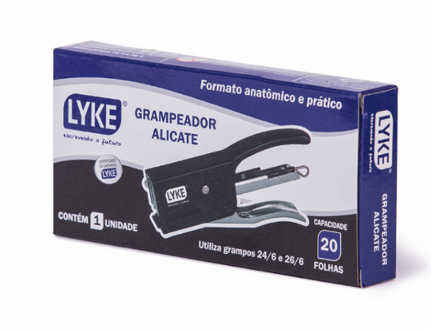 GRAMPEADOR METAL CROMADO - TIPO RAPID - TIPO ALICATE - 20 FLS - 101680 - LYKE