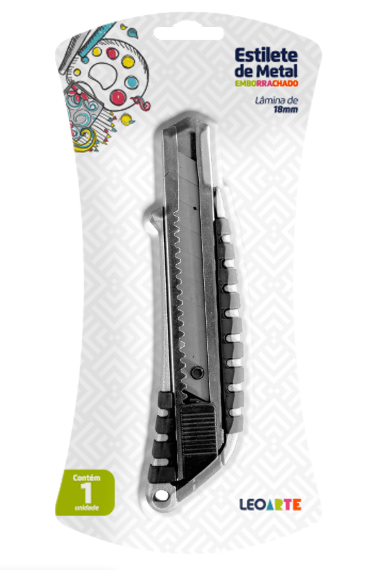 ESTILETE  PROFISSIONAL METAL LARGO - CORPO DE ALUMINIO -  UN - 91421 - LEONORA