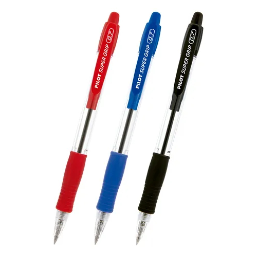 Kit 3 Canetas Esferográficas Retrátil Pilot Super Grip 0.7mm Fina  Conforto Escrita Macia