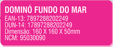 DOMINO EDUCATIVO - 28 PCS - FUNDO DO MAR - PEÇAS DE MADEIRA - CAIXA CARTONADA - C224 - IOB