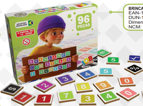 BRINCANDO COM SINAIS E NUMEROS 96 PECAS - CAIXA CARTONADA - C447 - IOB