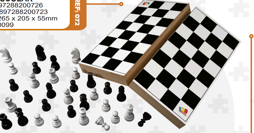 XADREZ ESCOLAR - TOP - ESTOJO DE MADEIRA - C72 - IOB