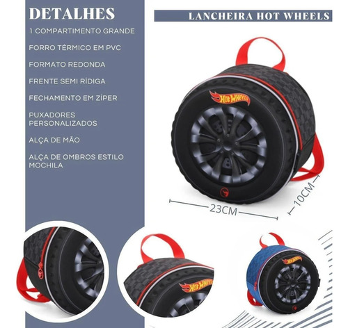 Mochila Escolar Infantil Luxcel Hot Wheels Azul