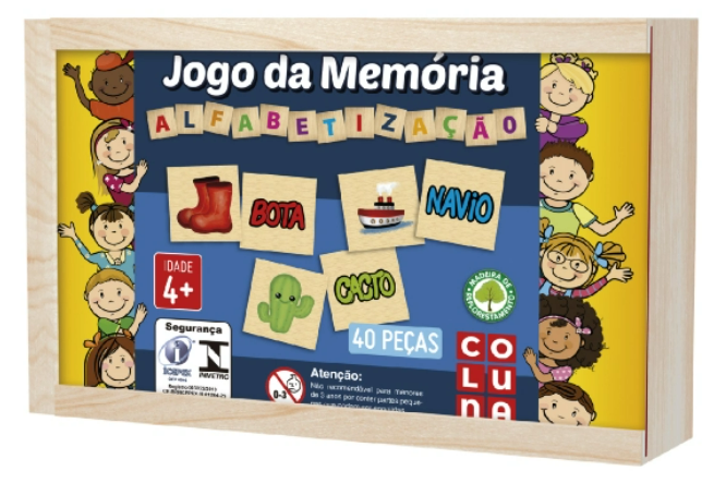 MEMORIA EDUCATIVA ALFABETIZACAO 40PCS - CAIXA MADEIRA - 790703 - COLUNA