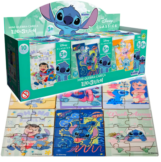 MINI QUEBRA CABECA DISNEY  - LILO & STITCH - PECAS MDF - CX C/ 6UN - 811085 - BRASILFLEX