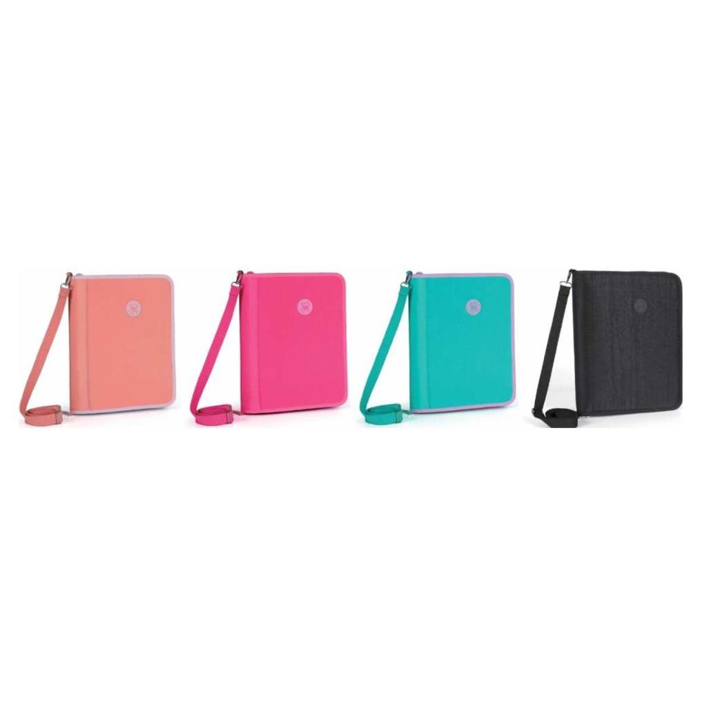 Fichário Kika Tecido Crinkle Dual Color Escolar Feminino Sortido, Reforçado e Moderno