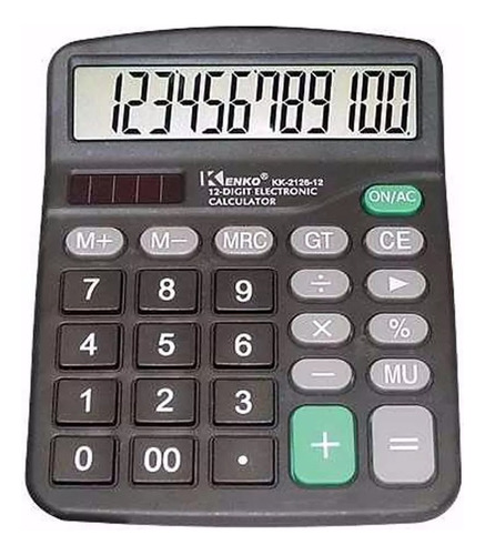 Calculadora Básica Kenko Kk-837b 12 Dígitos Preta Mesa Preto