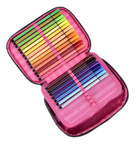 Estojo Box Escolar Juvenil 36 Pens Jeans Rebecca Bonbon Clio Azul-marinho Liso