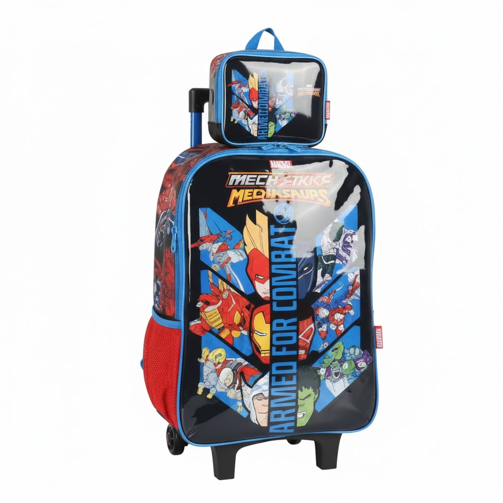 Kit Mochila + Lancheira + Estojo Avengers Original – Luxcel – Infantil Escolar