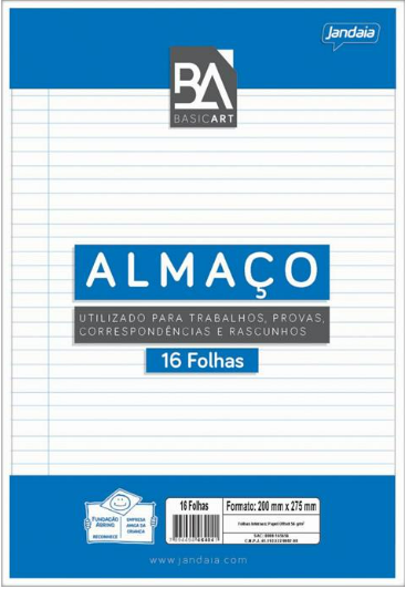 PAPEL ALMACO COM PAUTA - TAMANHO A4 - PCT C/16FLS - CX C/ 60PCT - 6660577 - JANDAIA