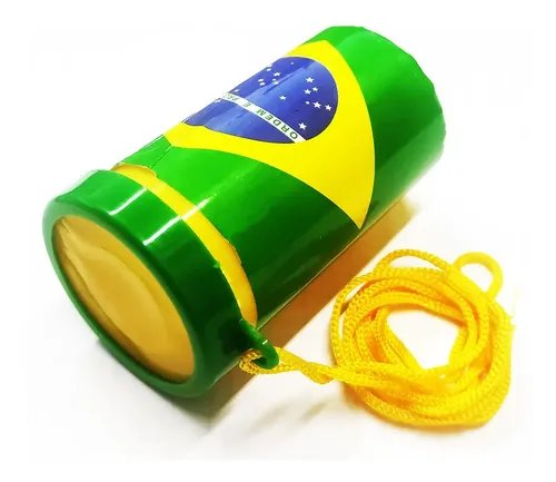MINI CORNETA TORCIDA BRASIL VERDE AMARELO COM CORDAO - UNIDADE - BRASIL