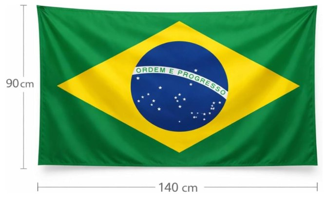 BANDEIRA BRASIL TECIDO - 90X140 - TORCIDA BRASIL - UNIDADE - BRASIL