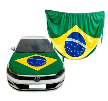 BANDEIRA CAPO CARRO POLIESTER (TOP) 190X80 TORCIDA BRASIL - UNIDADE - BRASIL