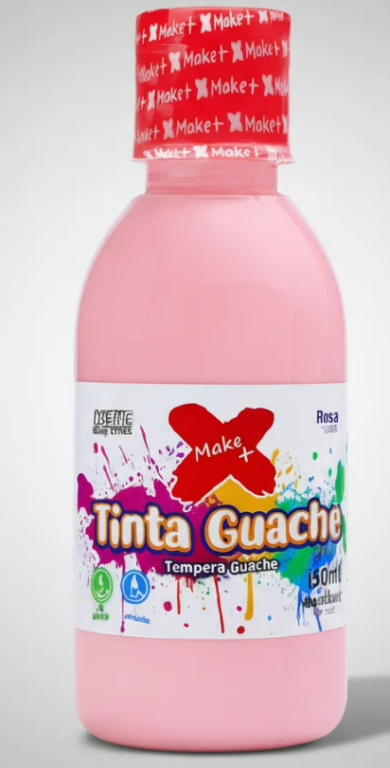 TINTA GUACHE - 250ML - ROSA - PCT C/ 6 UN -  13231 - MAKE+