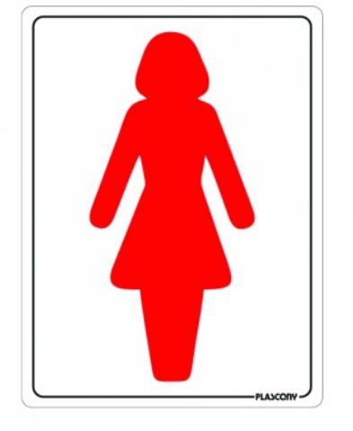 PLACA DE SINALIZACAO - BANHEIRO FEMININO - 15X20 - PLASCONY