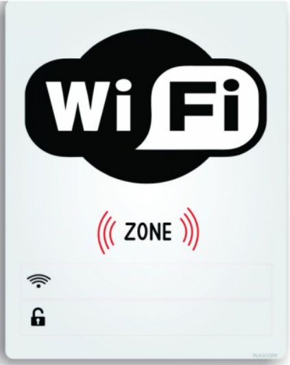 PLACA DE SINALIZACAO DECORATIVA - WIFI ZONE - PLASCONY