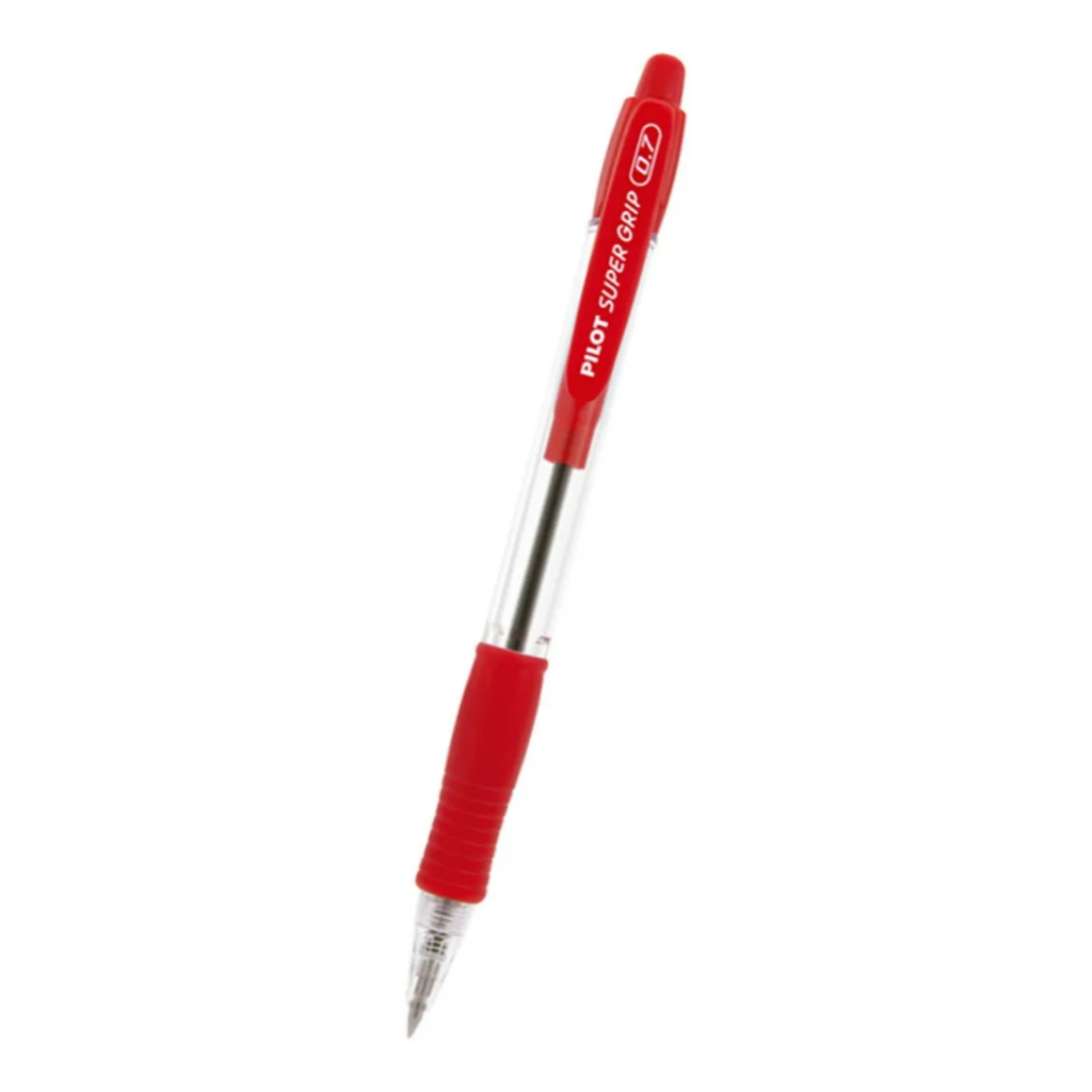 Kit 3 Canetas Esferográficas Retrátil Pilot Super Grip 0.7mm Fina  Conforto Escrita Macia