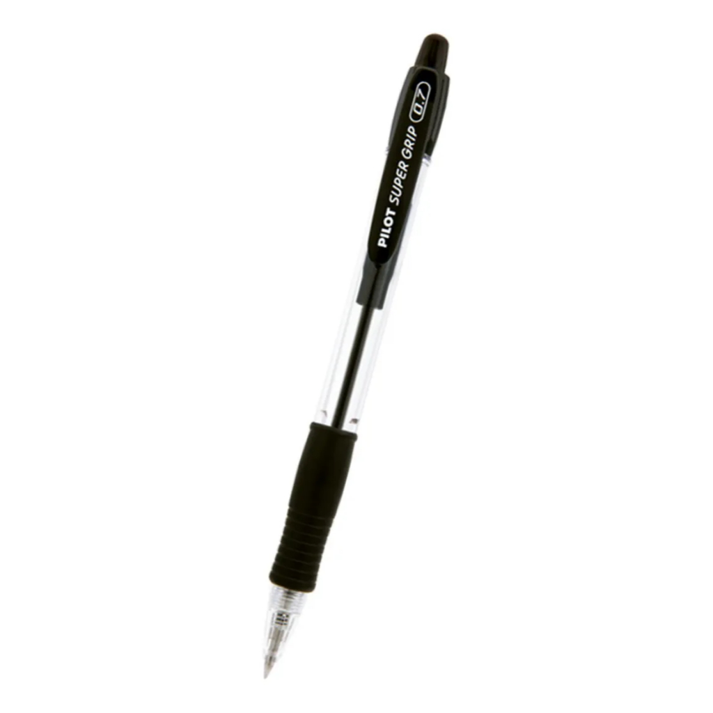 Kit 3 Canetas Esferográficas Retrátil Pilot Super Grip 0.7mm Fina  Conforto Escrita Macia