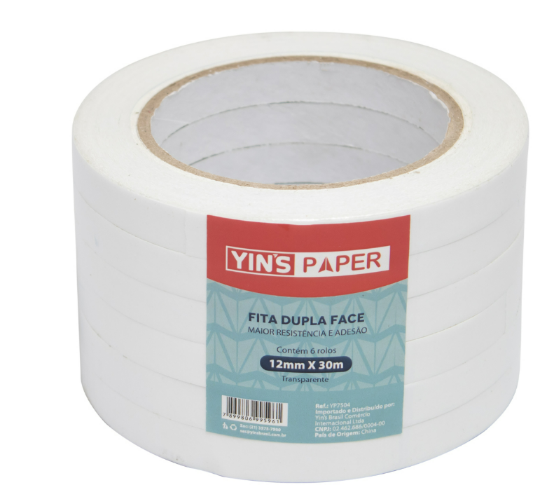 FITA DUPLA FACE PAPEL - 12 X 30mt  PCT C/ 6UN - YP7504 - YINS