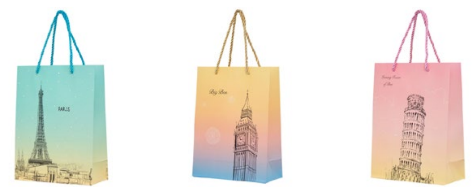 SACOLA DE PRESENTE M - WORLD - 26X32X10CM - PCT C/ 12 UN - YP7921 - YINS