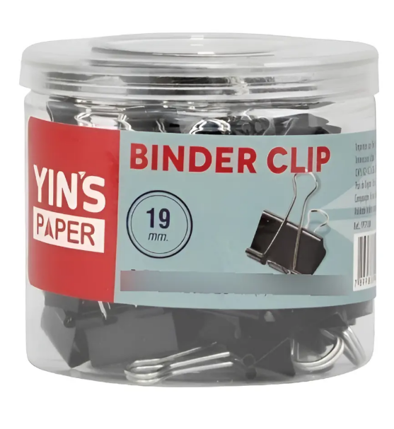 BINDER CLIP DE METAL 19mm - Pct 40 X 1 - PRETO - YP8783 - YINS