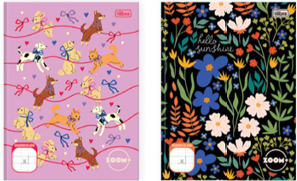 CADERNO 1/4 BROCHURA 48fls - PCT C/5 - ZOOM+ FEMININO - 394432 - TILIBRA