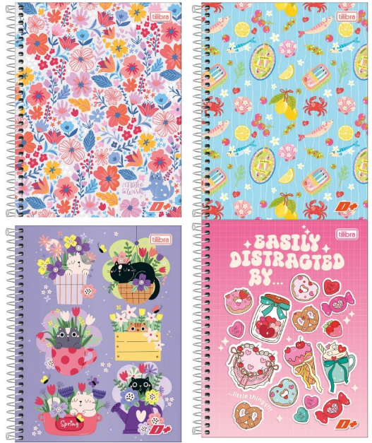 CADERNO COLEGIAL - 10X1 200FLS - PCT C/4 -  D+ FEM - 799637 - TILIBRA