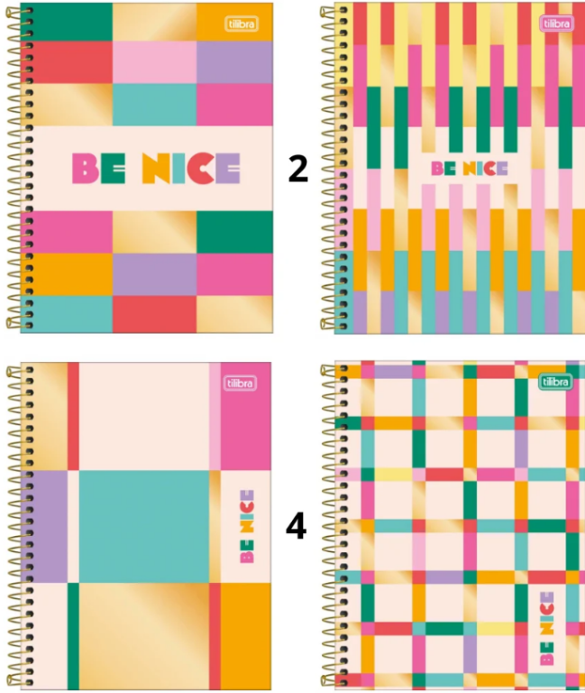 CADERNO 1/4 FLEX 48Fls - PCT C/ 20 UN - BE NICE - 375098- TILIBRA