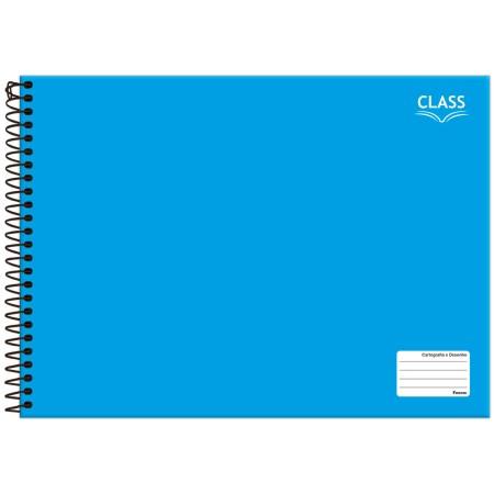 CADERNO DESENHO CARTOGRAFIA CD 80Fls - PCT C/ 4 UN - 6376-2 - CLASS AZUL - FORONI