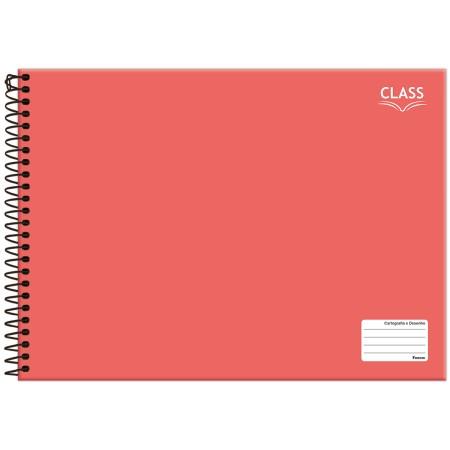 CADERNO DESENHO CARTOGRAFIA CD 80Fls - PCT C/ 4 UN - 6378-9 - CLASS VERMELHO - FORONI