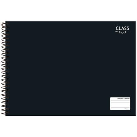 CADERNO DESENHO CARTOGRAFIA CD 80Fls - PCT C/ 4 UN - 6380-0 - CLASS PRETO - FORONI