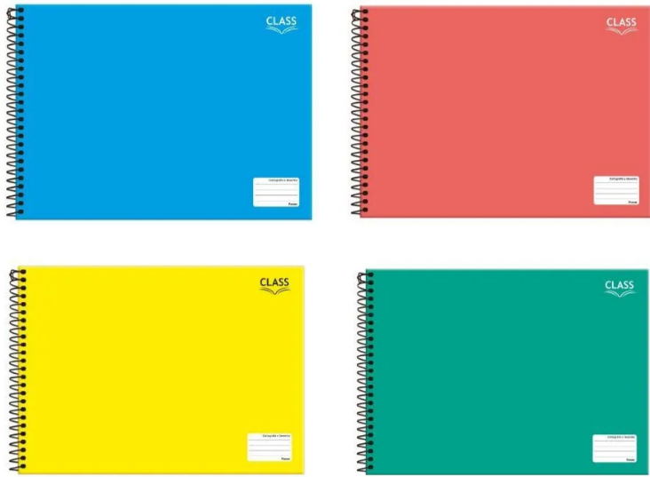 CADERNO DESENHO CARTOGRAFIA CD 80Fls - PCT C/ 4 UN - 6678-8 - CLASS SORTIDO - FORONI